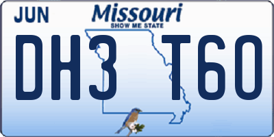 MO license plate DH3T6O