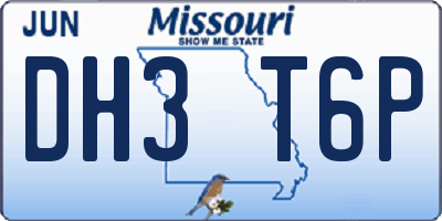 MO license plate DH3T6P