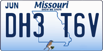 MO license plate DH3T6V
