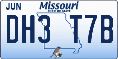 MO license plate DH3T7B