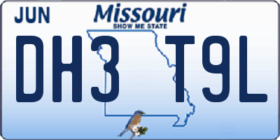 MO license plate DH3T9L