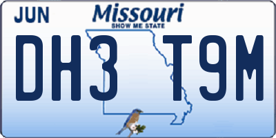 MO license plate DH3T9M