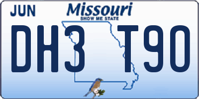MO license plate DH3T9O