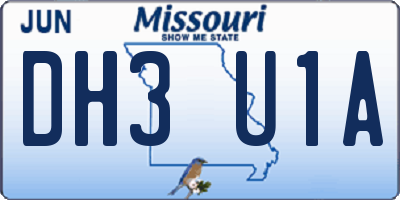 MO license plate DH3U1A