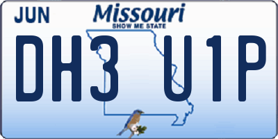MO license plate DH3U1P