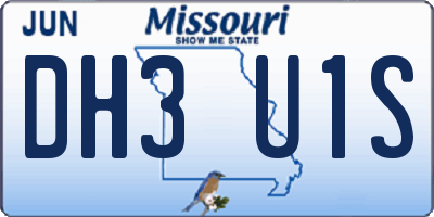MO license plate DH3U1S