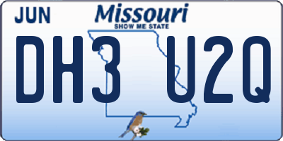 MO license plate DH3U2Q