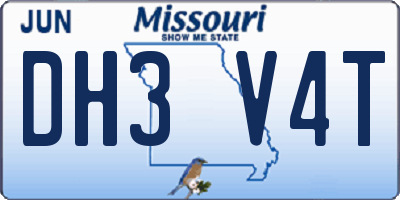 MO license plate DH3V4T