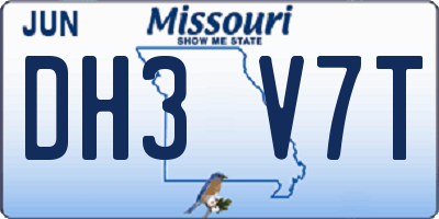 MO license plate DH3V7T
