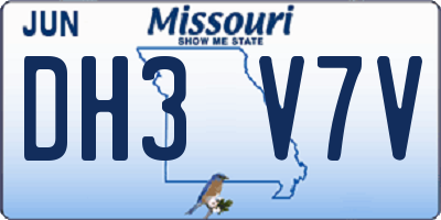 MO license plate DH3V7V