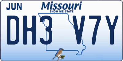 MO license plate DH3V7Y
