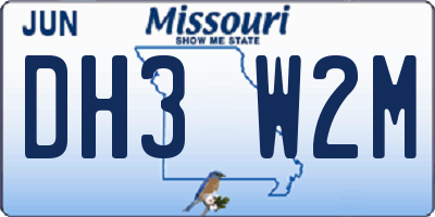 MO license plate DH3W2M