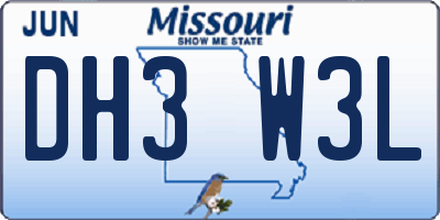 MO license plate DH3W3L