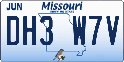 MO license plate DH3W7V