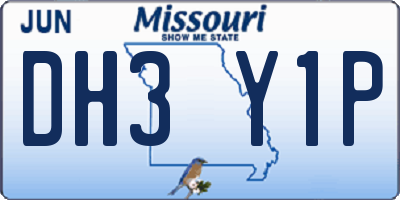 MO license plate DH3Y1P