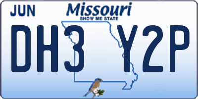 MO license plate DH3Y2P