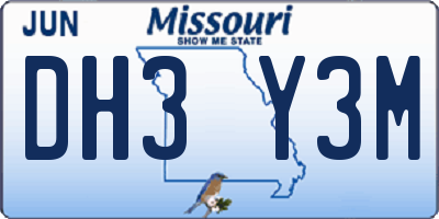 MO license plate DH3Y3M