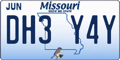 MO license plate DH3Y4Y
