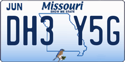 MO license plate DH3Y5G