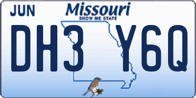 MO license plate DH3Y6Q