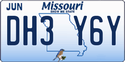 MO license plate DH3Y6Y