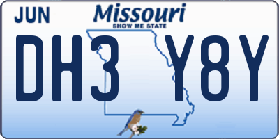 MO license plate DH3Y8Y