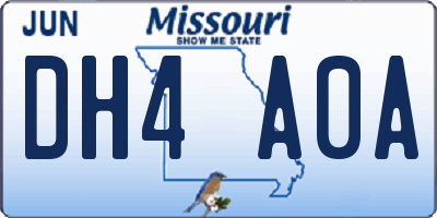 MO license plate DH4A0A