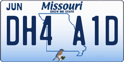 MO license plate DH4A1D