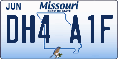 MO license plate DH4A1F