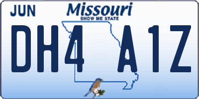 MO license plate DH4A1Z