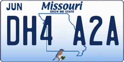 MO license plate DH4A2A
