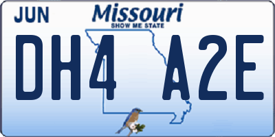 MO license plate DH4A2E