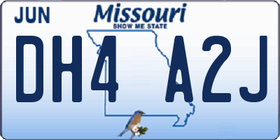 MO license plate DH4A2J