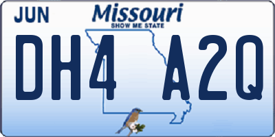 MO license plate DH4A2Q
