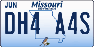 MO license plate DH4A4S
