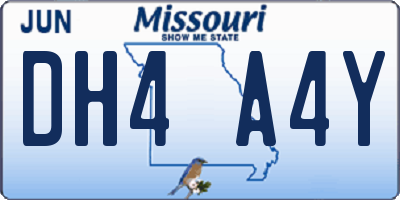 MO license plate DH4A4Y