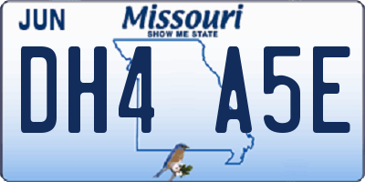 MO license plate DH4A5E