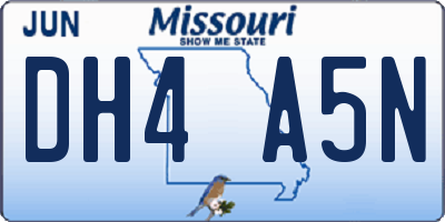 MO license plate DH4A5N