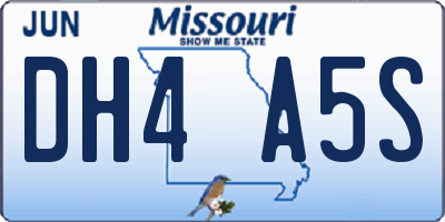 MO license plate DH4A5S