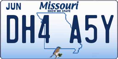 MO license plate DH4A5Y