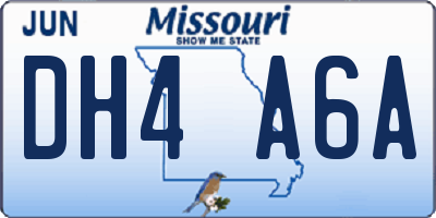 MO license plate DH4A6A