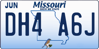 MO license plate DH4A6J