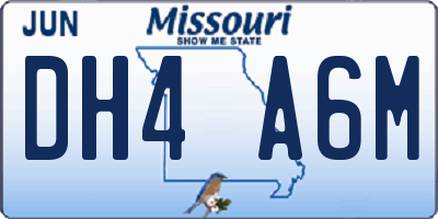 MO license plate DH4A6M
