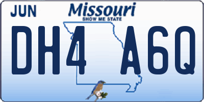 MO license plate DH4A6Q