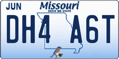 MO license plate DH4A6T