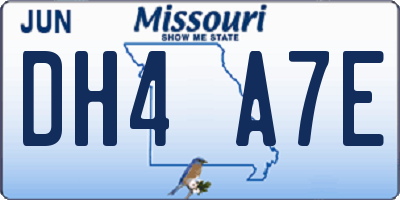 MO license plate DH4A7E