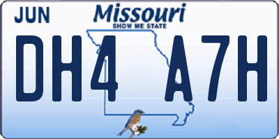 MO license plate DH4A7H