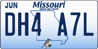 MO license plate DH4A7L