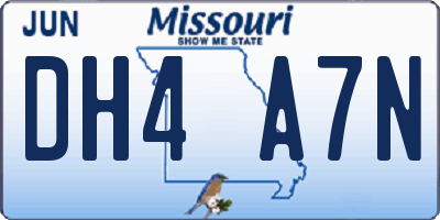 MO license plate DH4A7N