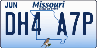 MO license plate DH4A7P